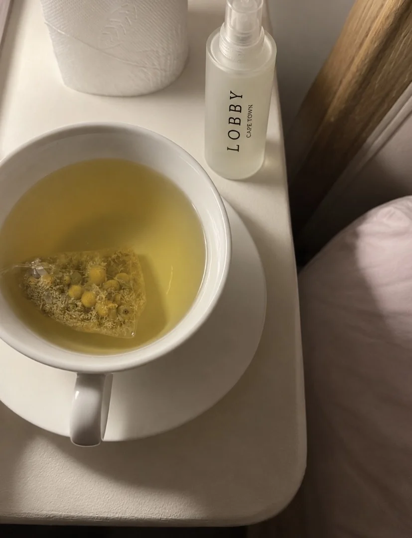 Mindful Sleep pillow mist beside a calm bedroom setting